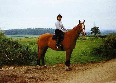 Elena riding her friend's horse, Jack